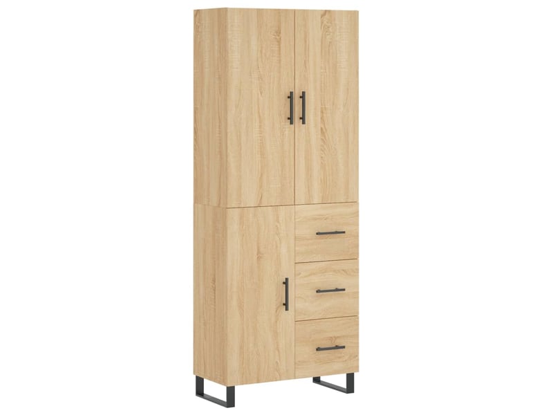  Buffet haut - bahut - meuble de rangement chêne sonoma 69,5x34x180 cm bois d'ingénierie  - Conforama A