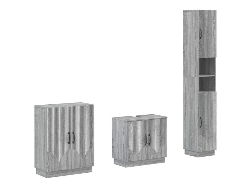 Ensemble de meuble de salle de bain 3 pièces hoorn sonoma gris cf63488 - Conforama A