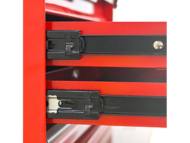  Boîte à outils en acier 53,2 x 22,3 x 34,5 cm rouge et noir, avec tiroirs et compartiment supérieur  - Conforama E