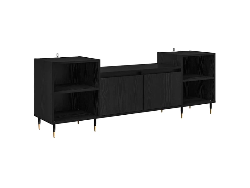  Meuble tv - banc tv - meuble de rangement 160 x 35 x 55 cm chêne noir bois d'ingénierie  - Conforama A