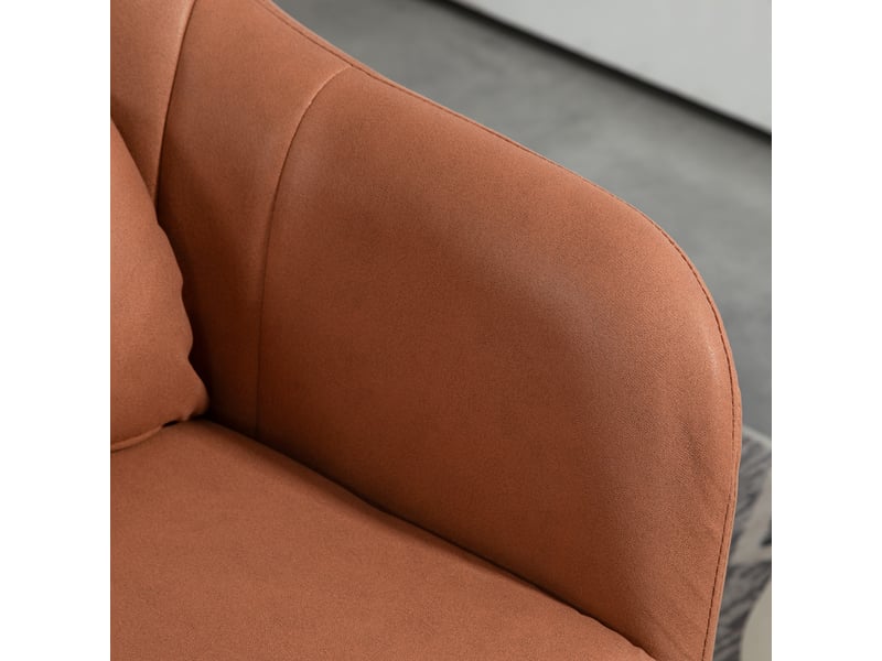  Fauteuil de salon pivotant à 360° réglable en hauteur tissu marron 60x60x91 cm  - Conforama E