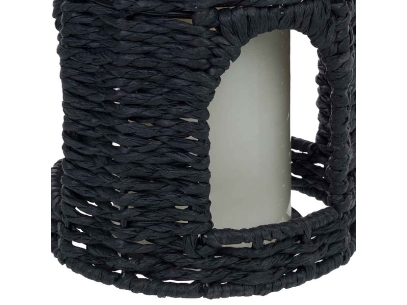  Lanterne en papier noir avec bougie led d13x19,522 h cm  - Conforama E