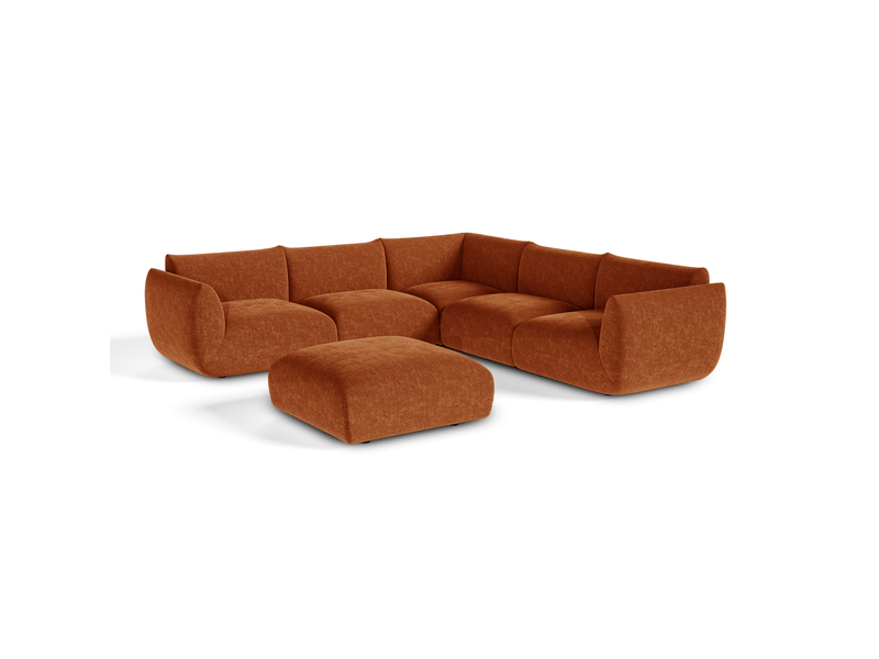  Canapé d'angle panoramique modulable 8 places en velours chenillé nooma NOOMA - Conforama A