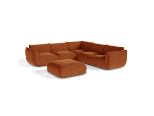 Canapé d'angle panoramique fixe SIA HOME 1NOLOTPA8VCTC 8 places Velours 