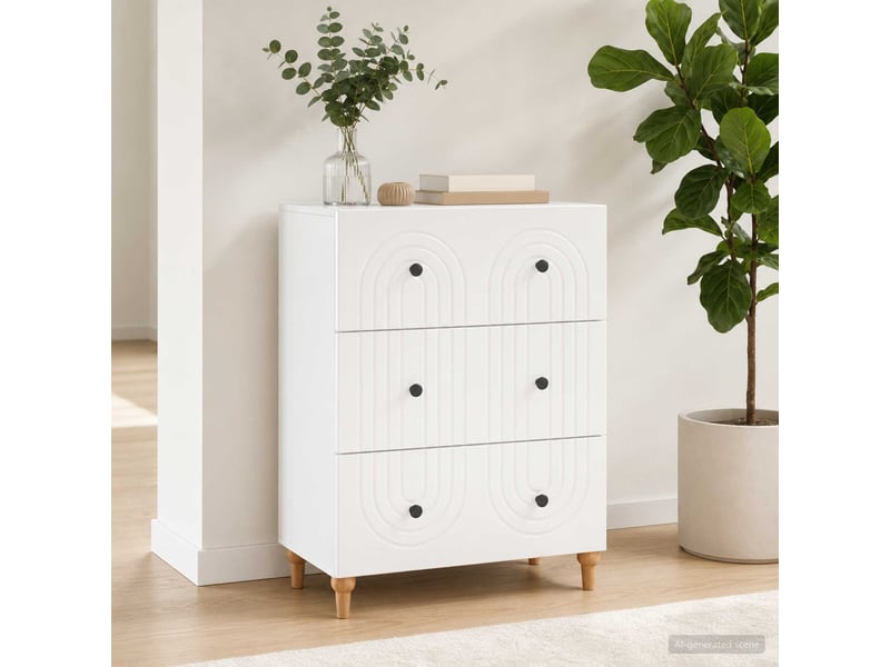  Armoire à tiroirs, rangement bureau blanc 66 x 34,5 x 90 cm bois d'ingénierie shl2866  - Conforama B