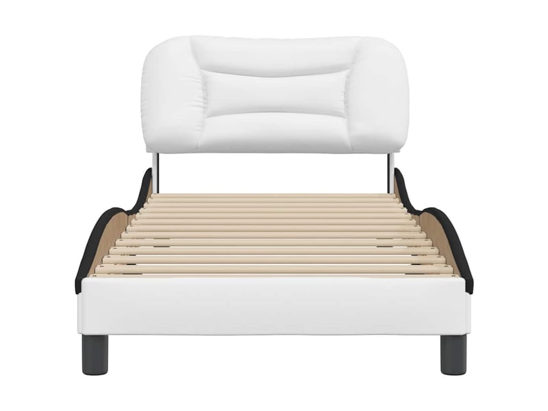  Lit simple- lit adulte -  cadre de lit sans matelas hvar blanc et noir 90x200 cm similicuir  - Conforama C