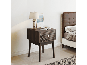 Lot de 2 tables de chevet 40x40x55 cm finition noyer avec tiroir