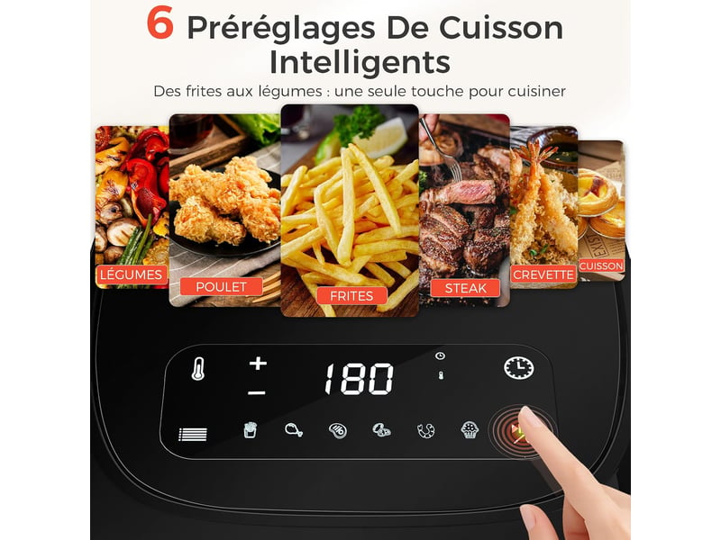  Friteuse à air chaud yashe 4,2 l, noir  - Conforama B