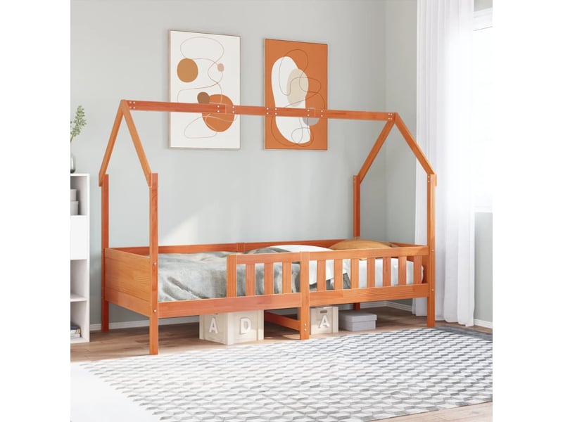  Cadre de lit d'enfants - lit jeune forme de maison sans matelas pin  - Conforama B