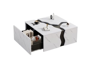 Table basse carré(e) coloris bicolore <strong></strong> <strong></strong> - 70 cmx70 cm