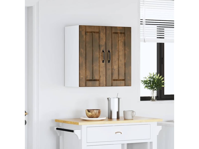  Meuble de rangement, armoire murale de cuisine lucca chêne fumé bois ingénierie shl7344  - Conforama D