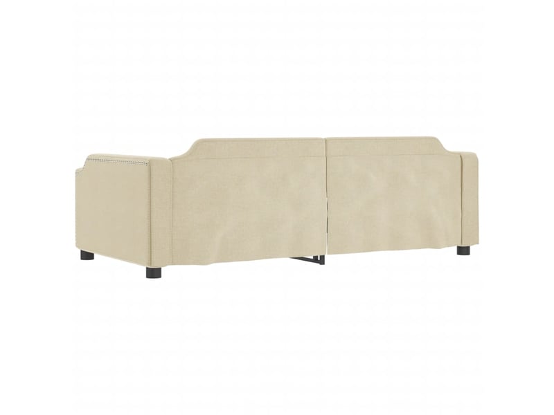  Lit simple- lit adulte -  lit de repos sans matelas crème 80x200 cm tissu  - Conforama D
