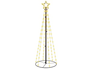 Arbre de noël, sapin de noël cône blanc chaud 108 led 70x180 cm