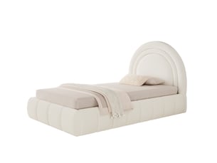Lit coffre 90x200 cm <strong>MAISENTIEL</strong> <strong></strong> coloris beige