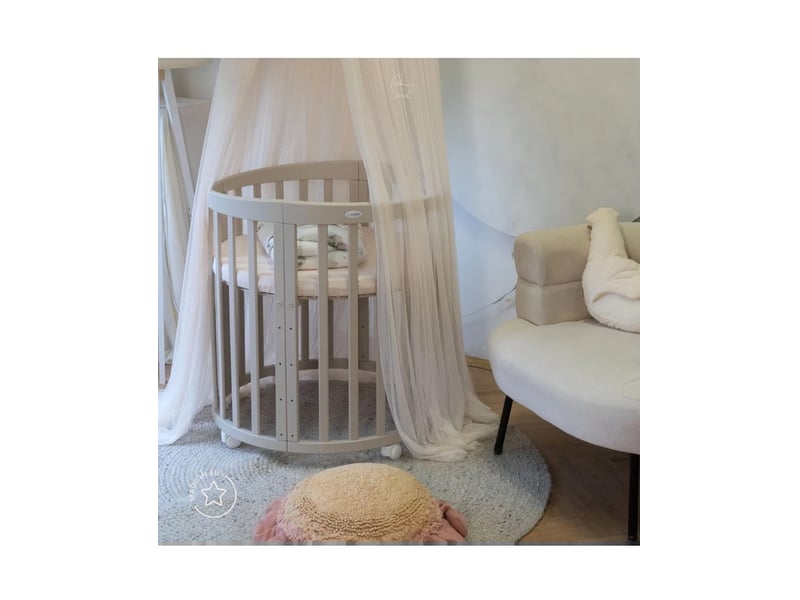 Lit bébé évolutif 7 en 1 ovale - cachemire waldin OWAL-C - Conforama D