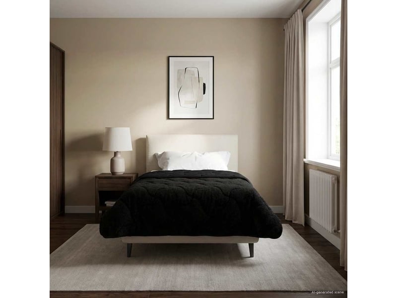  Duvet - couette complet toute l'année matelassé noir 135 x 220 cm  - Conforama B