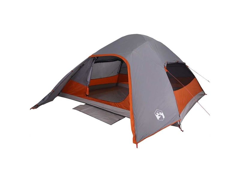 Tente de camping, tente à dôme 4 personnes gris imperméable - Conforama C