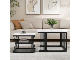 Table basse carré(e) coloris bicolore STILVORA - 65 cmx45 cm