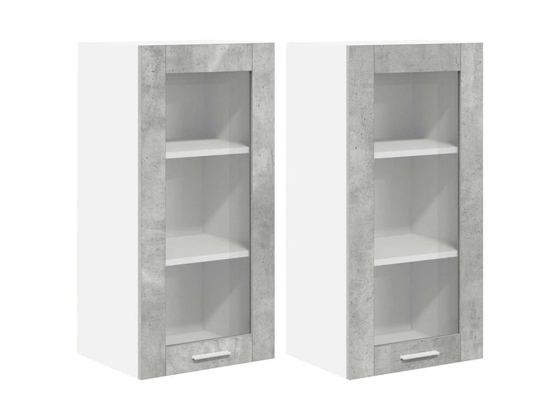 Meuble de rangement cuisine, armoire suspendue 2 pcs gris béton bois d'ingénierie shl1057 - Conforama A