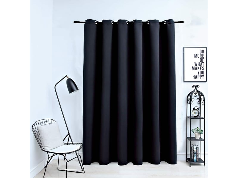  Rideau occultant, rideau black-out avec anneaux en métal noir 290x245 cm cf43949  - Conforama B