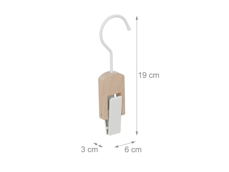  Lot de 5 cintres à pince moderne pour vêtements 19 x 6 x 3 cm en métal blanc 13_0013021  - Conforama B