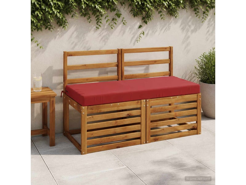  Lot de 2 coussins de banc, coussins d'assise soest 100 % polyester bordeaux cf57172  - Conforama B