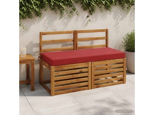 Lot de 2 coussins de banc, coussins d'assise soest 100 % polyester bordeaux cf57172