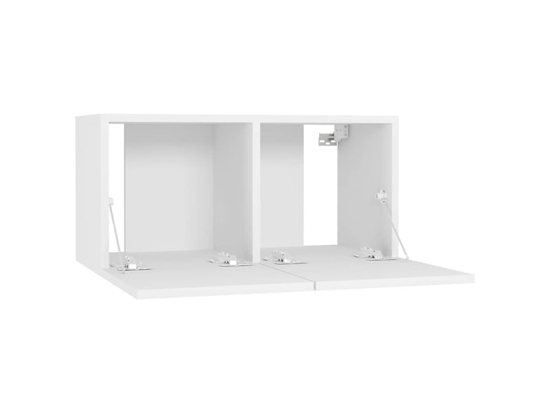  Lot de 4 meuble tv bas salon blanc 60x30x30 cm bois d'ingénierie  - Conforama E