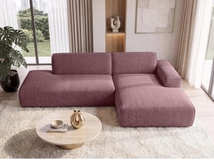 Canapé d'angle droit fixe <strong>AX LIVING </strong> <strong>Didim Duo</strong> 4 places Tissu rose