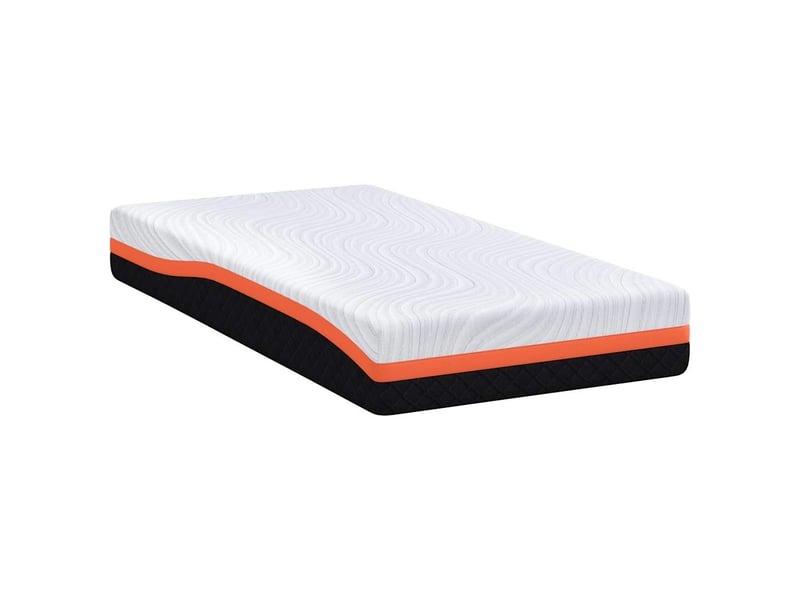 Matelas confort blanc et noir 80x160 cm tissu jacquard - Conforama E