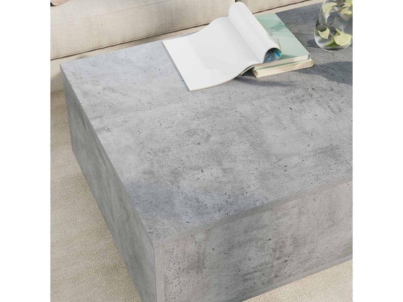  Table basse - table de salon - table à thé gris béton 95 x 55 x 31 cm bois d'ingénierie  - Conforama D