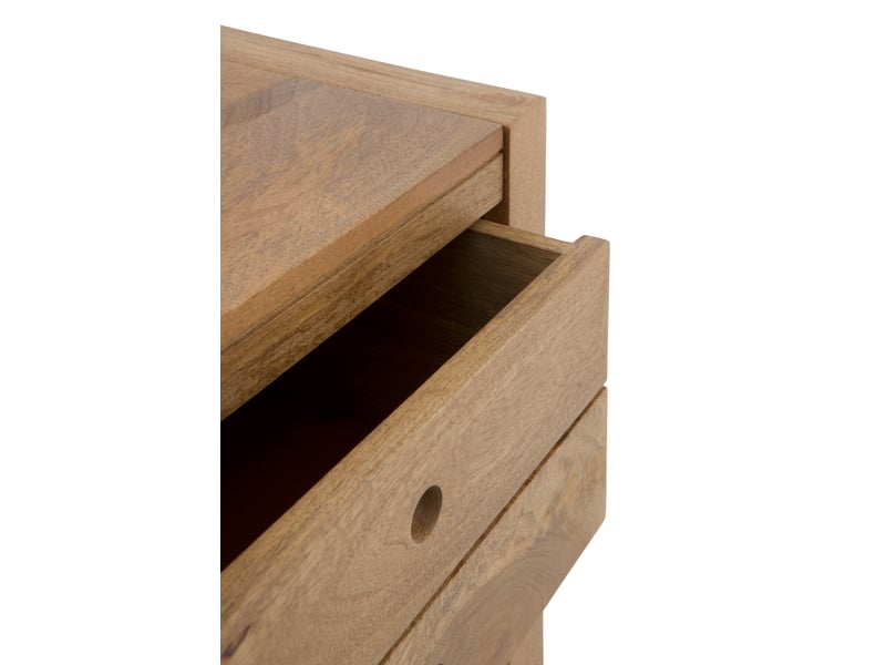  Table de chevet à 1 tiroir en bois massif de manguier  - Conforama D