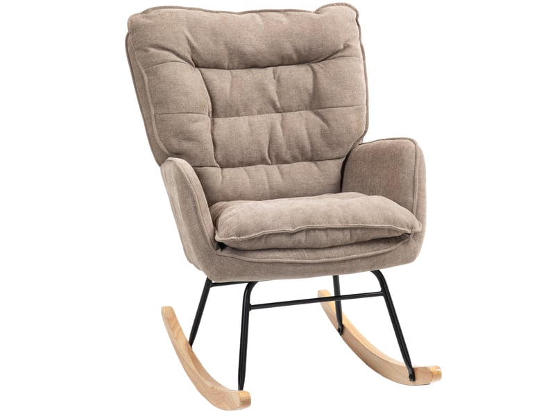  Fauteuil à bascule modenvie marron en polyester aspect chenille 71 x 98,5 x 97 cm  - Conforama A