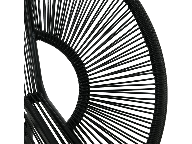  Banc de jardin 2 places 132x72x83 cm – noir – résine tressée, structure en acier pour balcon et terrasse  - Conforama D