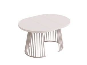 Table à manger extensible ovale 100138176 cm, table de repas avec plateau épais pour 4 à 8 personnes, pieds métal design moderne cachemire