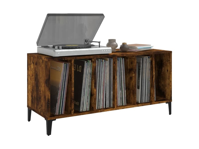  Armoire à disques, armoire de rangement chêne fumé 100x38x48 cm bois d'ingénierie shl75616  - Conforama D