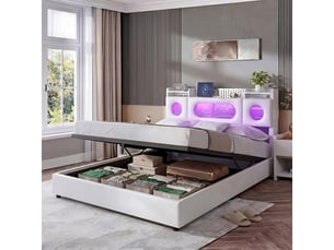 Lit coffre 160x200 cm coloris blanc