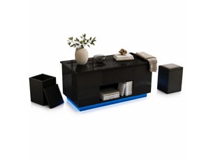 Table basse rectangulaire coloris noir   - 50 cmx100 cm