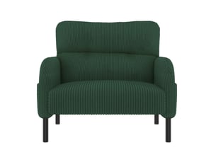 Fauteuil fixe OKWISH  Velours côtelé vert vendu A l'unité