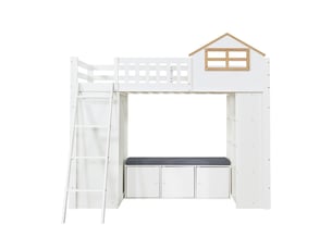 Lit mezzanine 90x200 cm LEYTN   coloris blanc