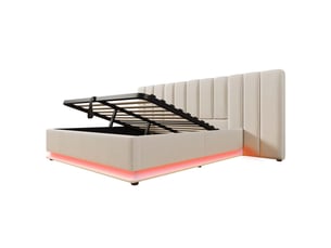 Lit 2 places 180x200 cm <strong>ELVMI</strong>  <strong></strong> coloris beige