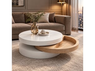 Table basse rond(e) coloris bicolore LPOSPI - 60 cmx60 cm