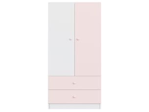 Armoire 2 porte(s)   2 tiroir(s) <strong></strong> <strong></strong> coloris rose largeur 40 cm