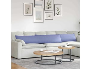 Lot de 2 coussins de canapé, coussins décoratifs tissu bleu denim 200 x 40 cm cf58785