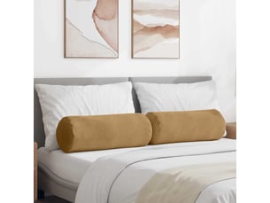 Lot de 2 coussins d'accent, coussins décoratifs, coussins lombaires marron ø 25 x 70 cm cf56744
