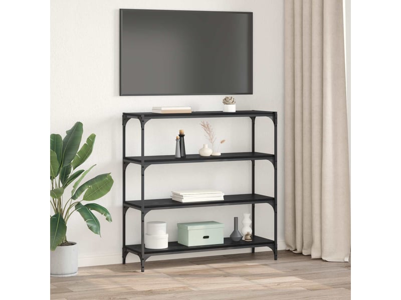  Bibliothèque, meuble de rangement salon chêne noir 100 x 33 x 100 cm  - Conforama D