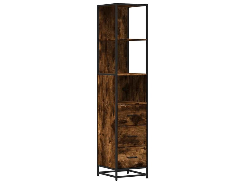 Armoire de salle de bain, cabinet de salle de bain chêne fumé 35x37,5x166 cm cf65066 - Conforama A
