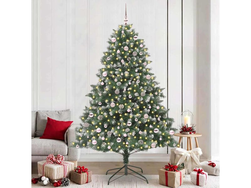  Sapin de noël, arbre de noël artificiel vert 240 cm pvc, plastique et acier cf61487  - Conforama B