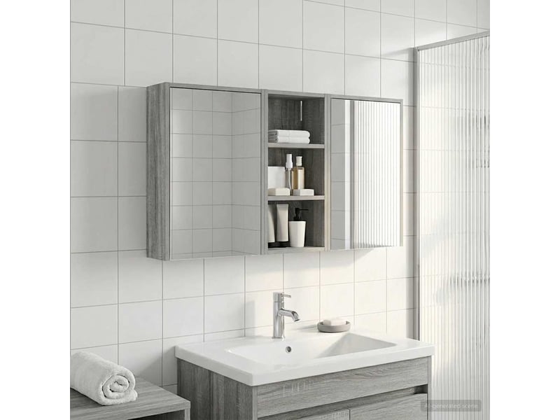  Ensemble de meubles de salle de bain 3 pcs 116x16x62.5 cm shl2923  - Conforama D