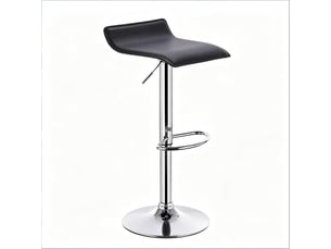 Tabouret de bar pivotant 38,5 x 39 x 62-84 cm - hauteur réglable - assise ergonomique en similicuir - pied métal chromé avec repose-pieds - noir